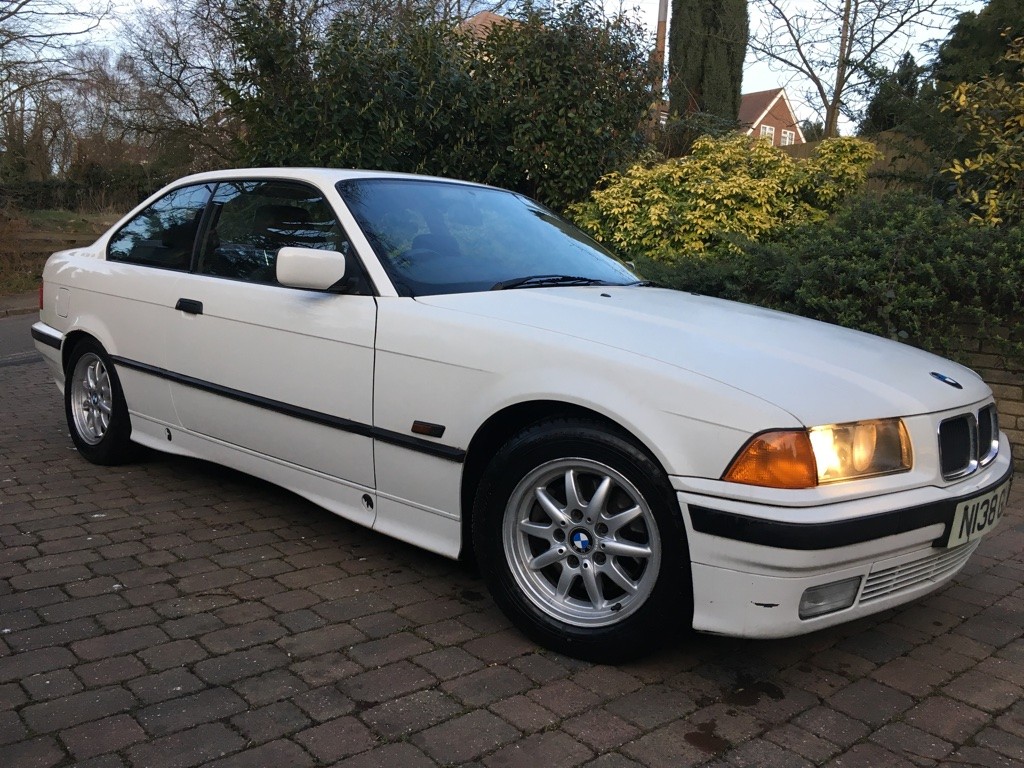 E36 BMW 328i coupe, manual, White, 97k